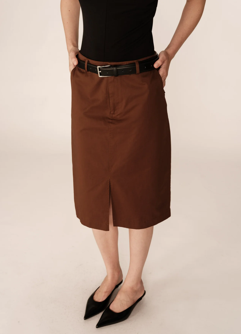 FALDA PENCIL CHOCOLAT