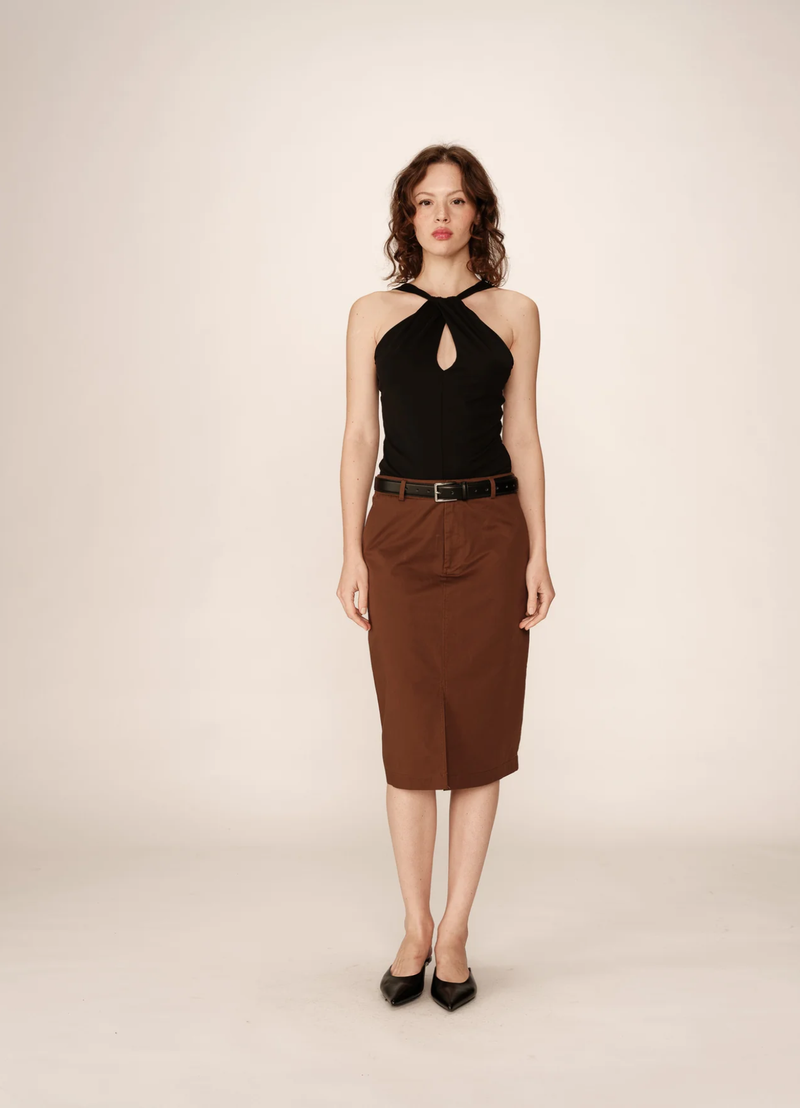 FALDA PENCIL CHOCOLAT