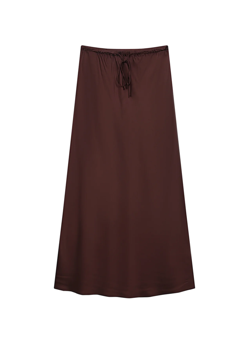 Falda larga de satén CHOCOLAT Talmas