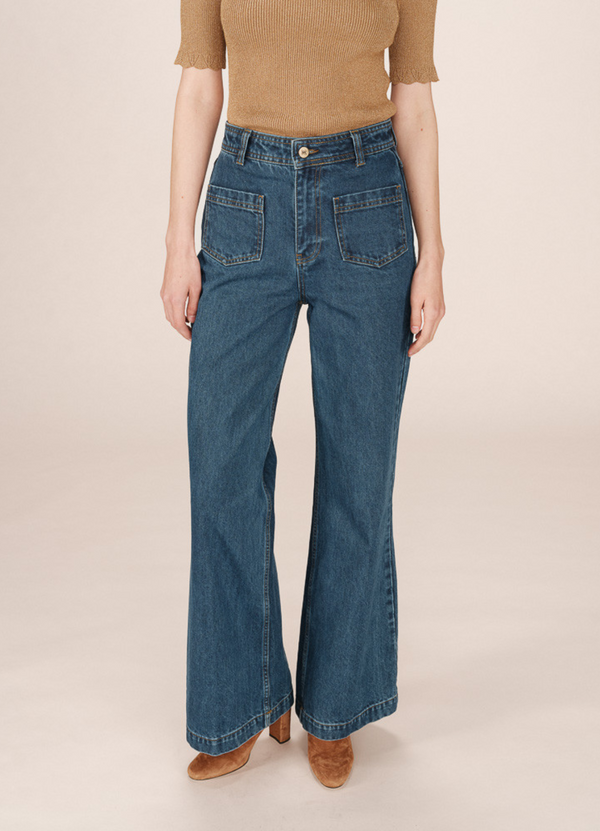 JEAN ACAMPANADO DE TIRO ALTO JACOB MEDIUM BLEU