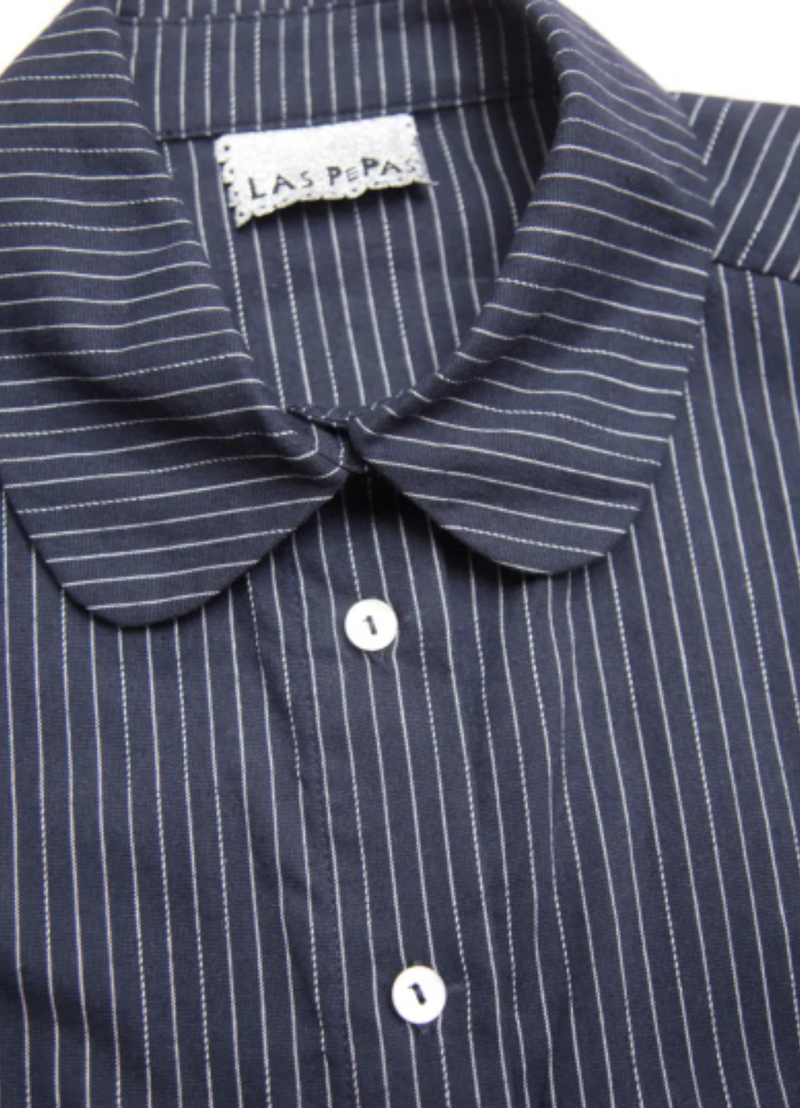 CAMISA TARA AZUL MANGA CORTA Y LINEAS