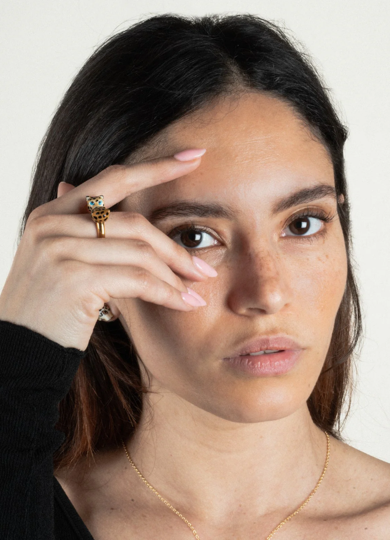 ANILLO LEOPARDO OJOS CELESTES