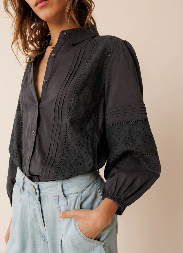 CAMISA VOILE BORDADA CARBON