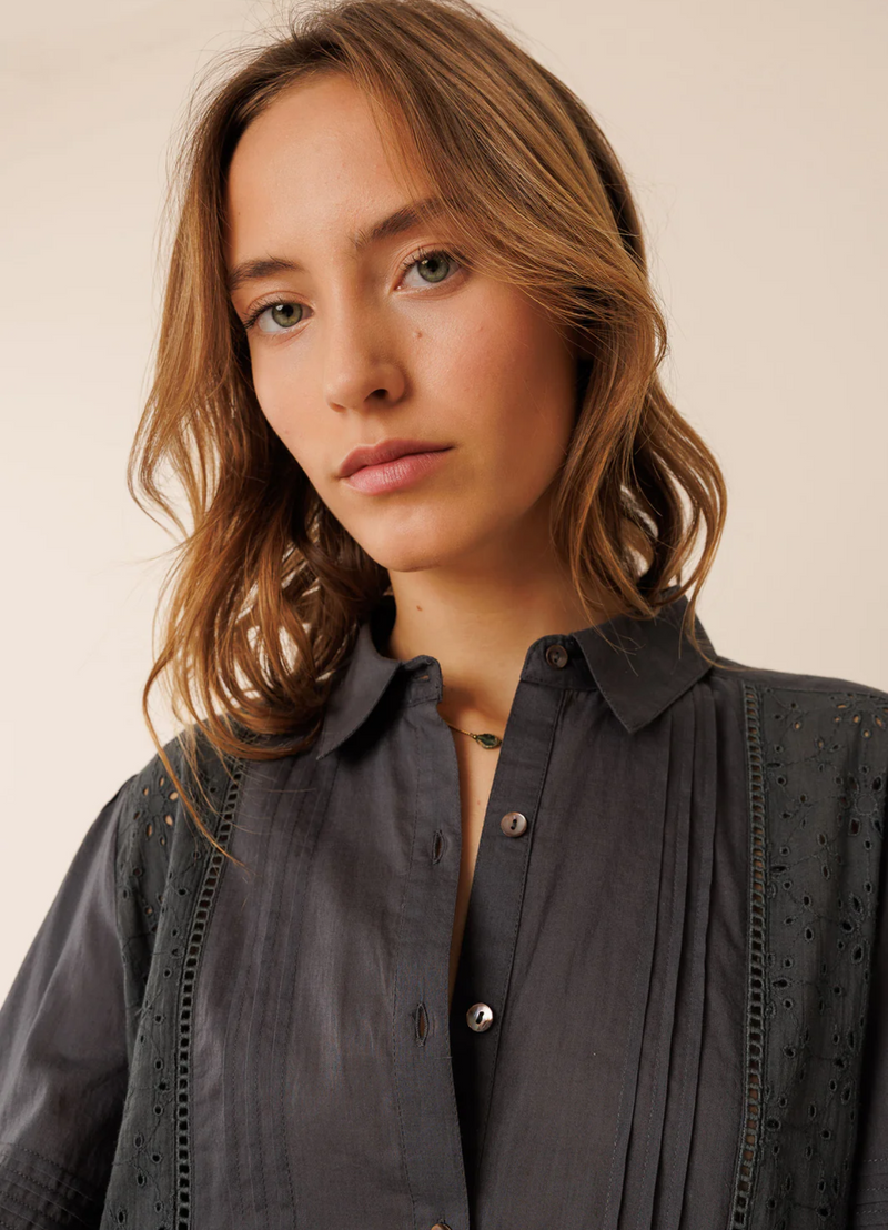 CAMISA VOILE BORDADA CARBON