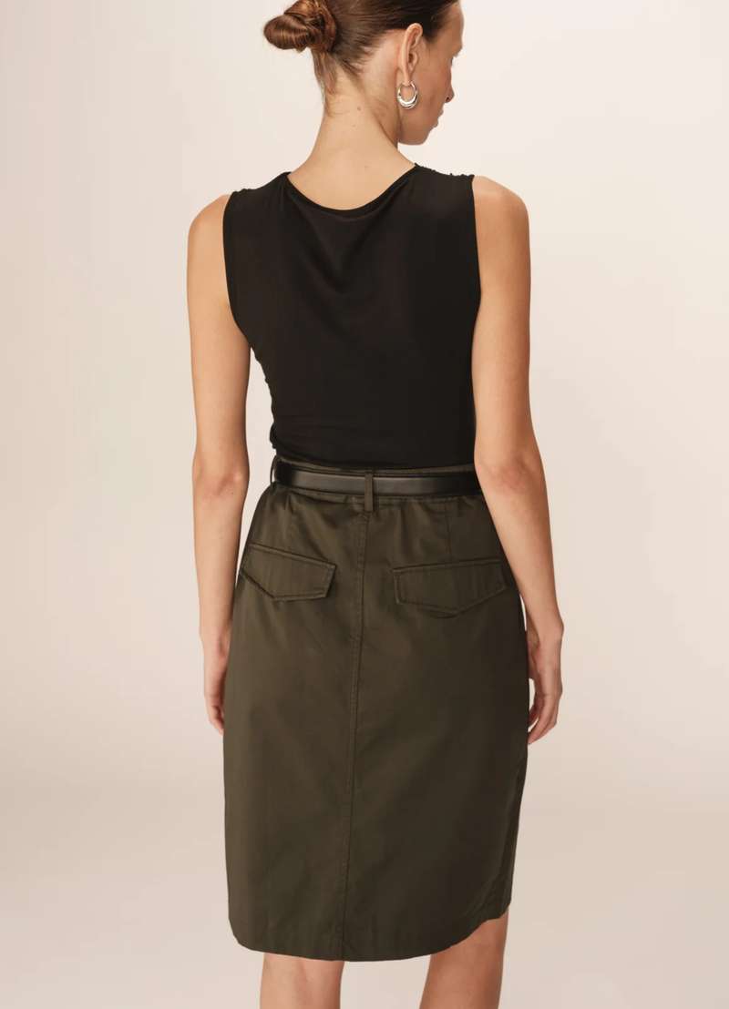 Top drapeado PURE sin mangas color NOIR