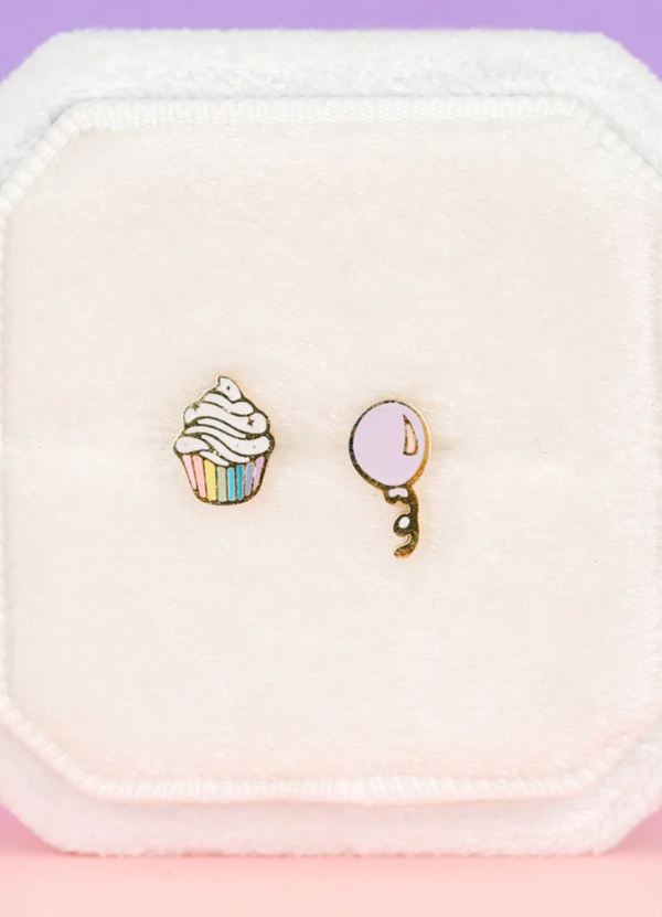 PENDIENTES HIPOALERGENICO CON BAÑO DE ORO BIRTHDAY PARTY!