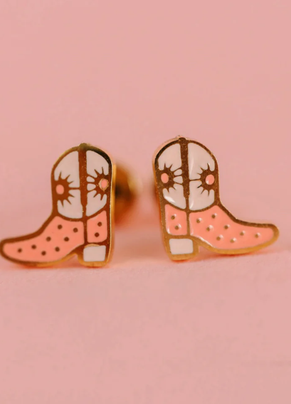 PENDIENTES HIPOALERGENICO CON BAÑO DE ORO COWGIRL BOOTS
