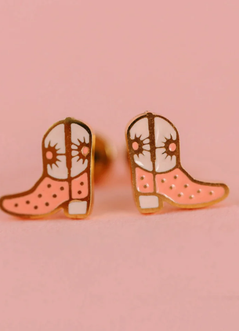 PENDIENTES HIPOALERGENICO CON BAÑO DE ORO COWGIRL BOOTS