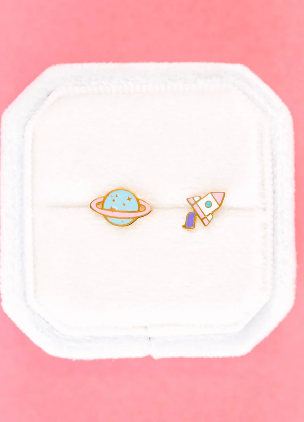 PENDIENTES HIPOALERGENICO CON BAÑO DE ORO SPACE SET