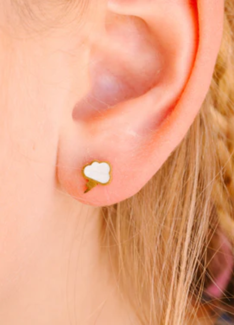 PENDIENTES HIPOALERGENICO CON BAÑO DE ORO STORM CLOUD