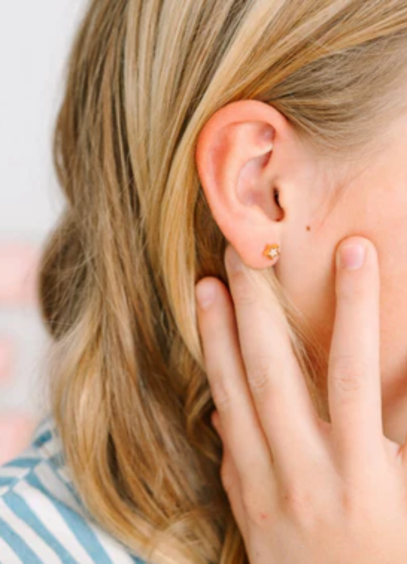 PENDIENTES HIPOALERGENICO CON BAÑO DE ORO MOON STAR OPALS