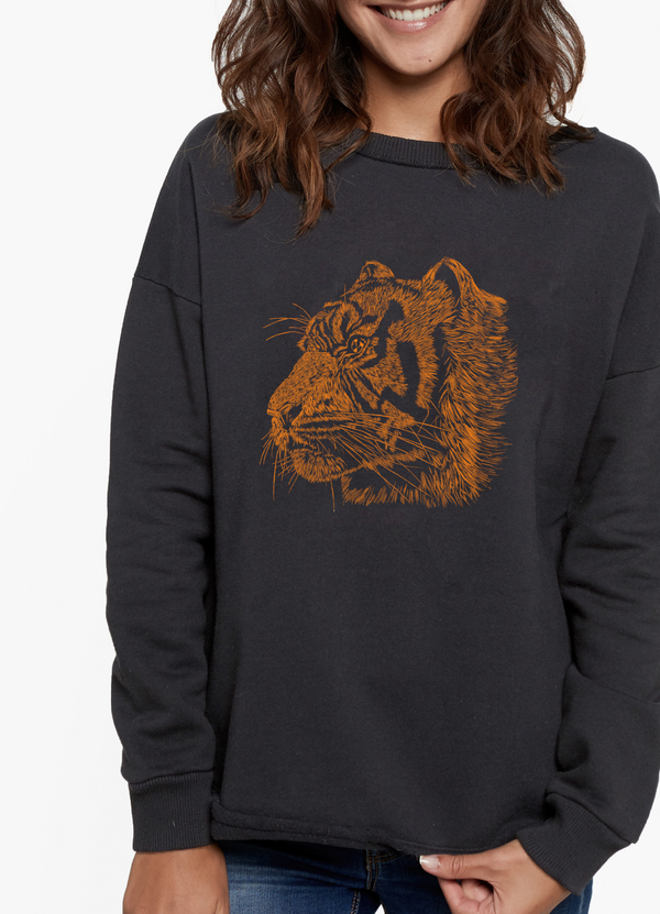 PRE-VENTA | Dear Tee · Poleron Orange Tiger | Ícono icónico + best seller | 100% algodón orgánico