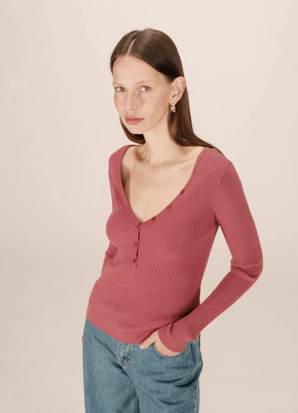 PULL SATURNIN TERRACOTA MANGA LARGA