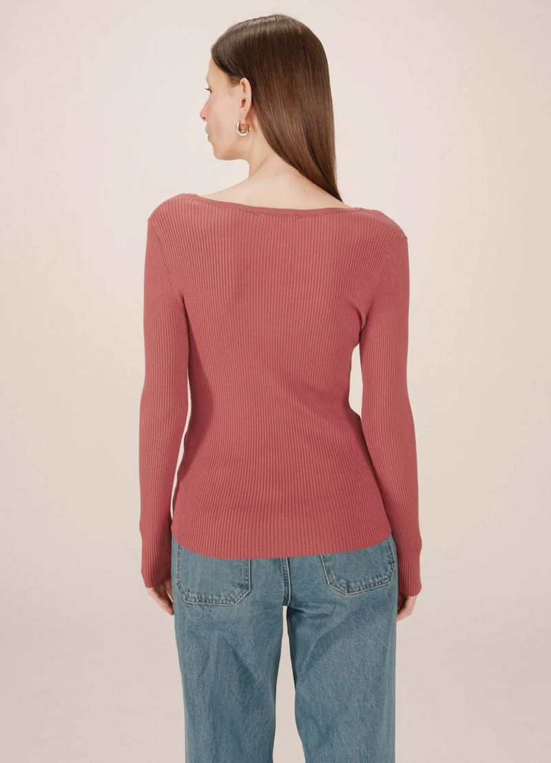 PULL SATURNIN TERRACOTA MANGA LARGA