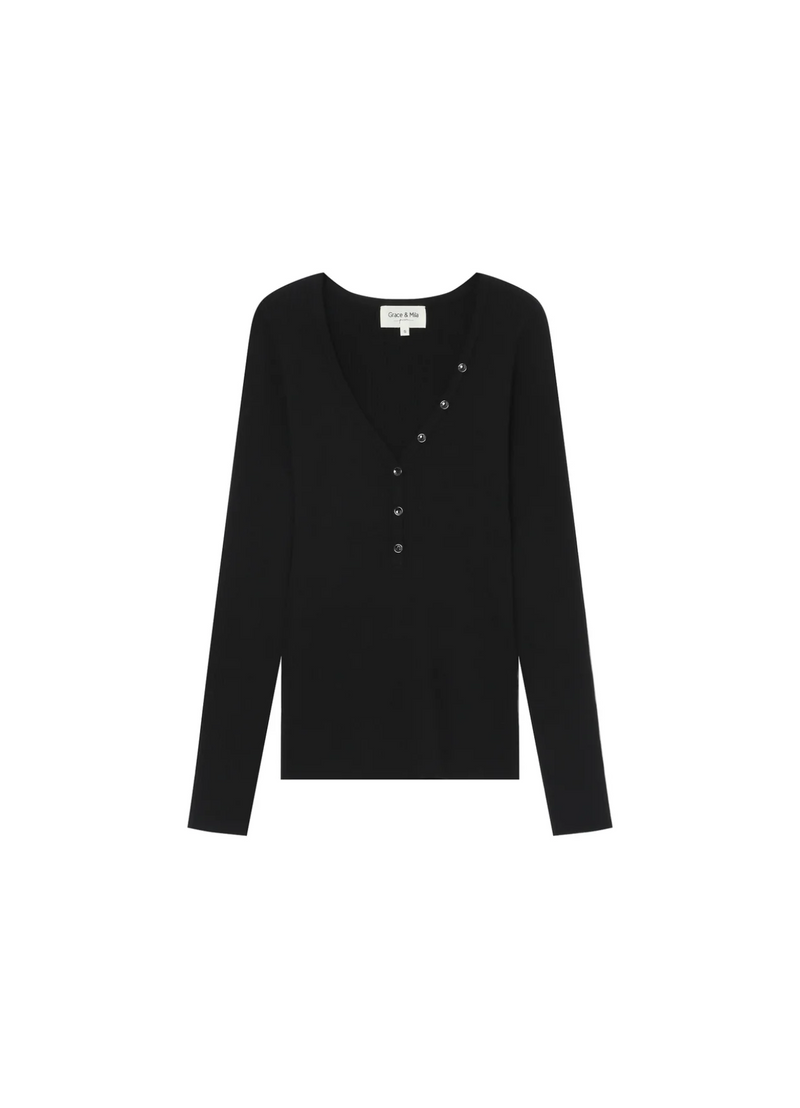 PULL SATURNINO NOIR MANGA LARGA
