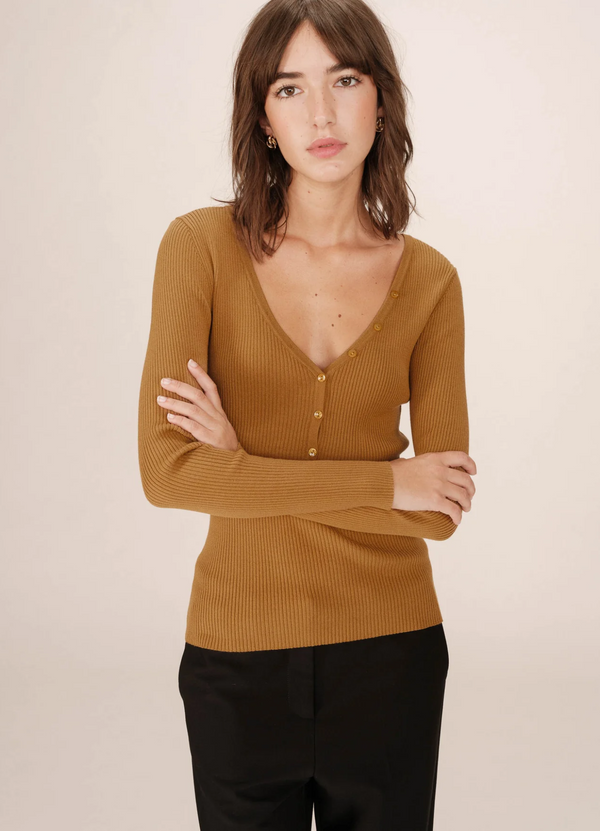 PULL SATURNINO OCRE MANGA LARGA
