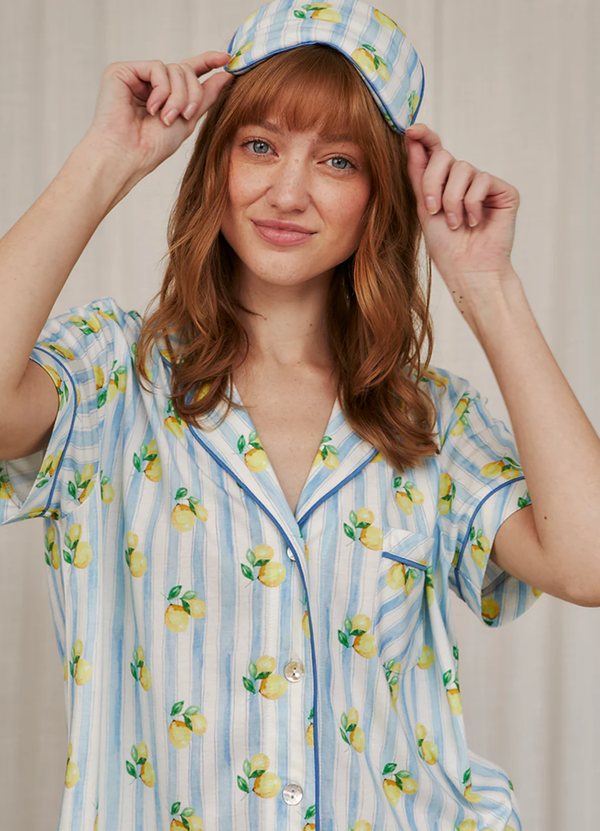 PJ BOYFRIEND SET SHORT LEMON BREEZE- Conjunto de Pijama Boyfriend Vera Short