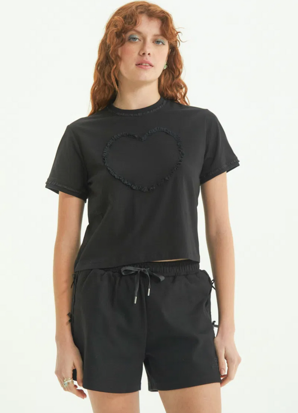 SHORT DE ALGODÓN NYLA NEGRO