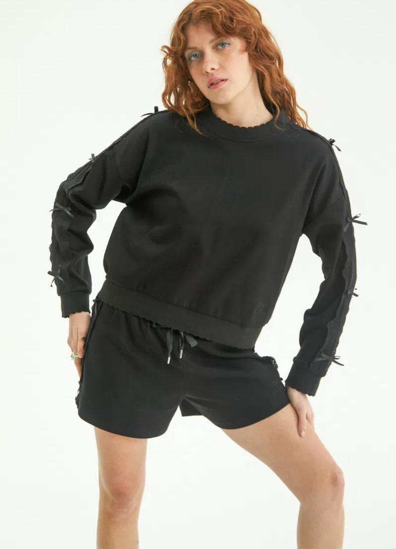 SHORT DE ALGODÓN NYLA NEGRO