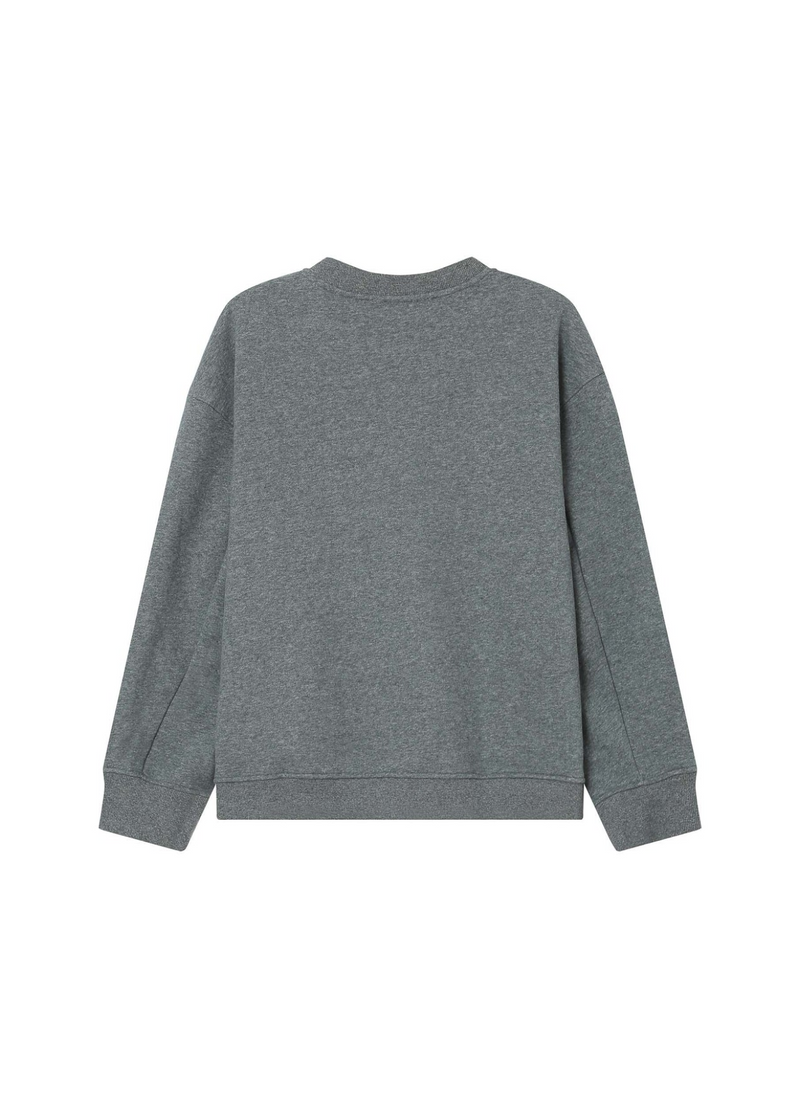 SWEATSHIRT SHARLY GRIS CON MENSAJE LOVE BORDADO
