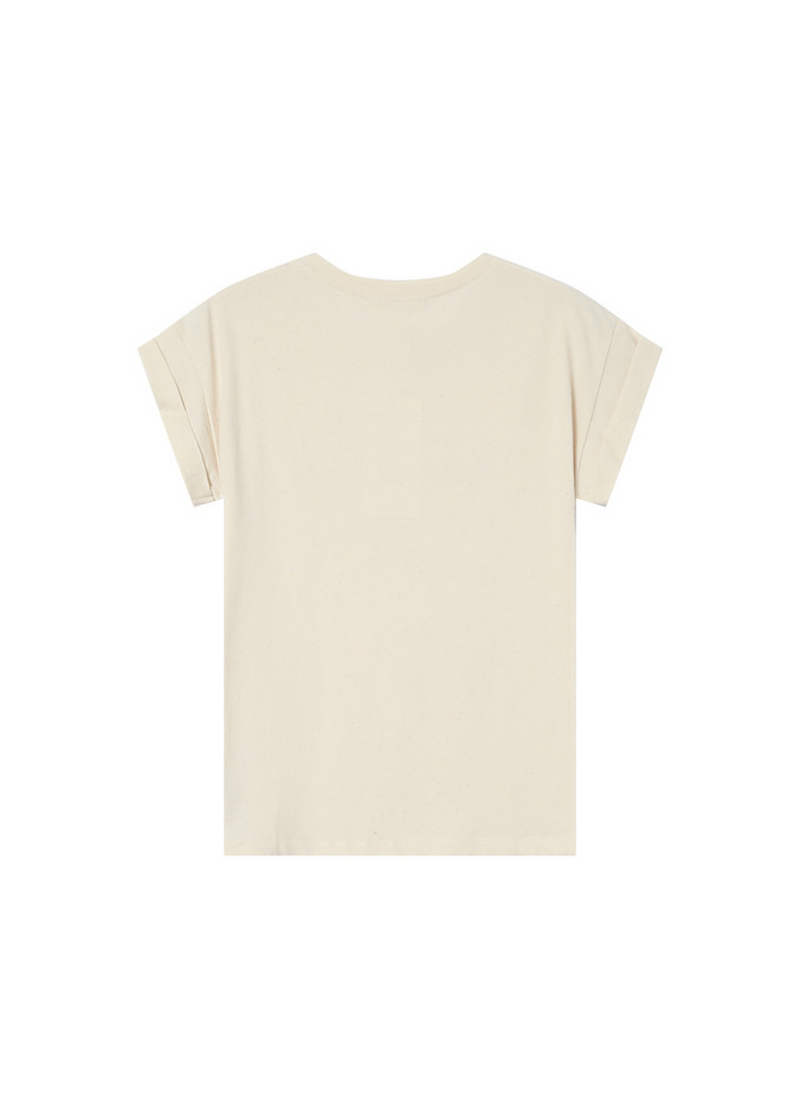 Camiseta SORENTINO con estampado de terciopelo 100% algodón color BEIGE