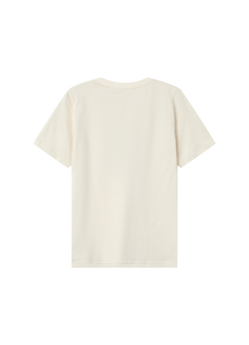 Camiseta SOFT de manga corta con mensaje CIAO AMORE IVOIRE | 100% algodón, terciopelo