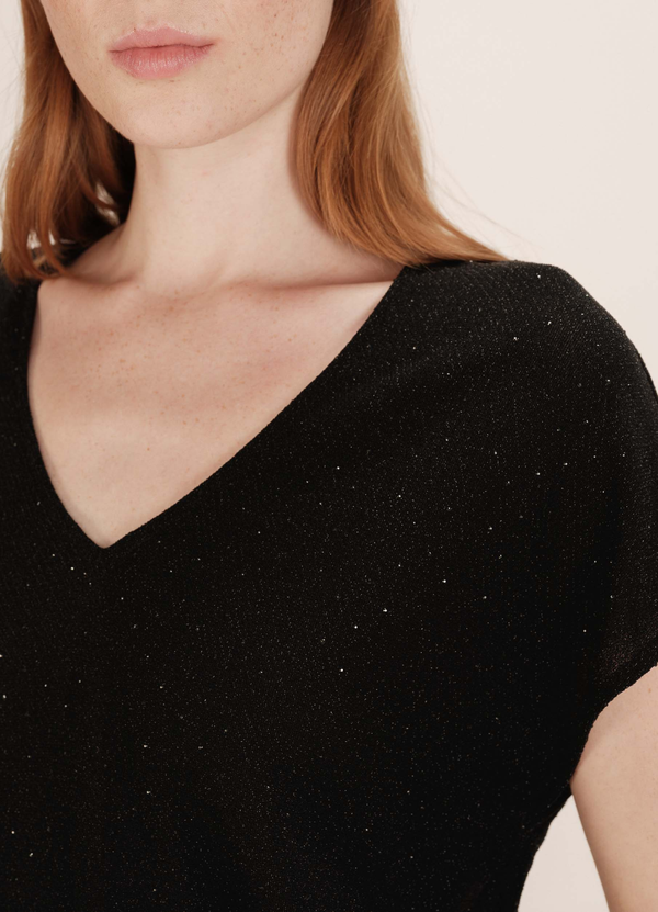 TEESHIRT FLUIDO EN LUREX TANGO NOIR