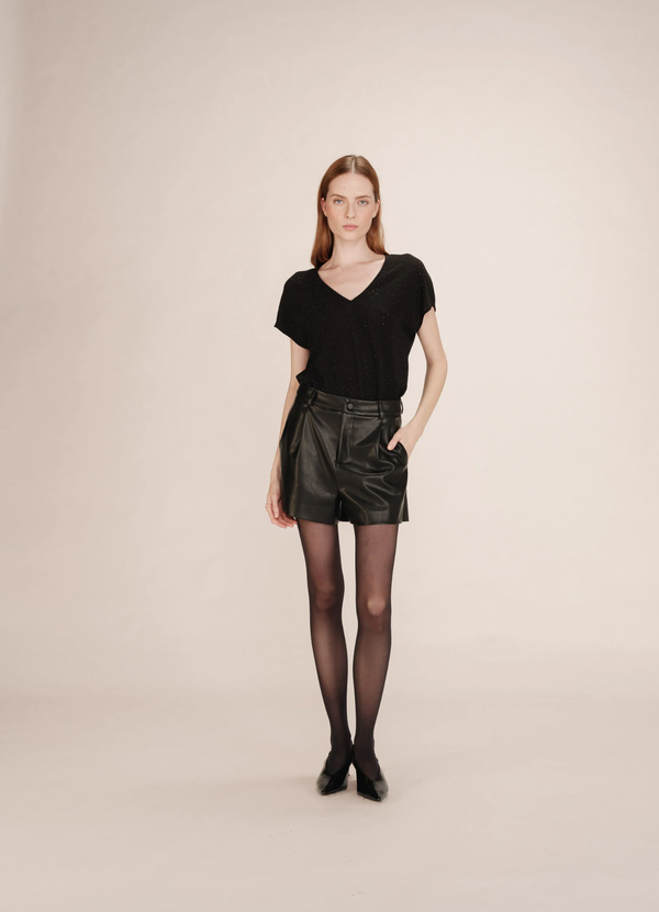 TEESHIRT FLUIDO EN LUREX TANGO NOIR