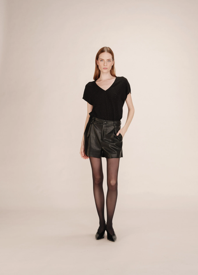 TEESHIRT FLUIDO EN LUREX TANGO NOIR