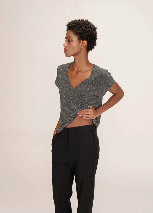 TEESHIRT FLUIDO EN LUREX TANGO ARGENT