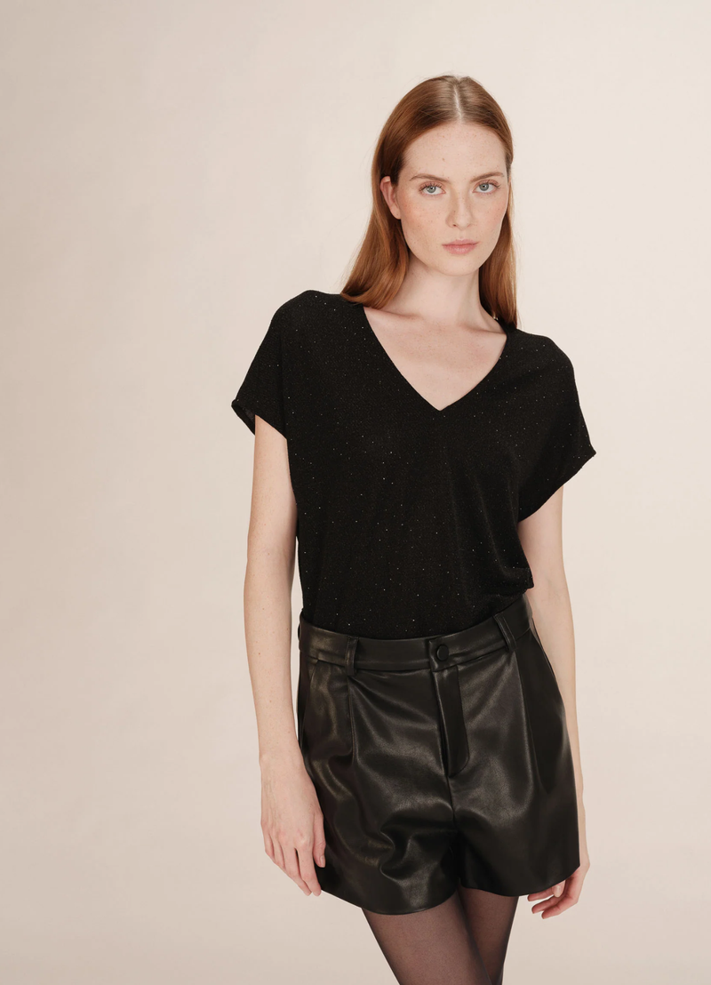 TEESHIRT FLUIDO EN LUREX TANGO NOIR