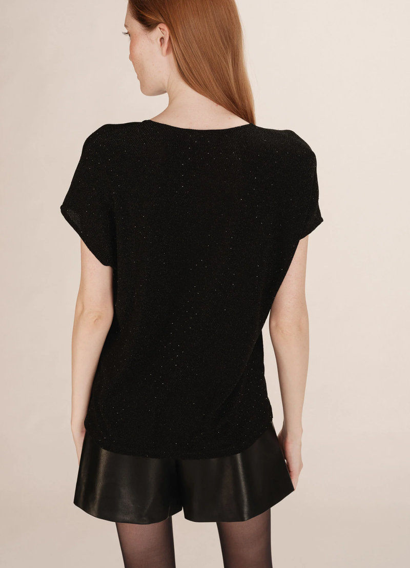 TEESHIRT FLUIDO EN LUREX TANGO NOIR