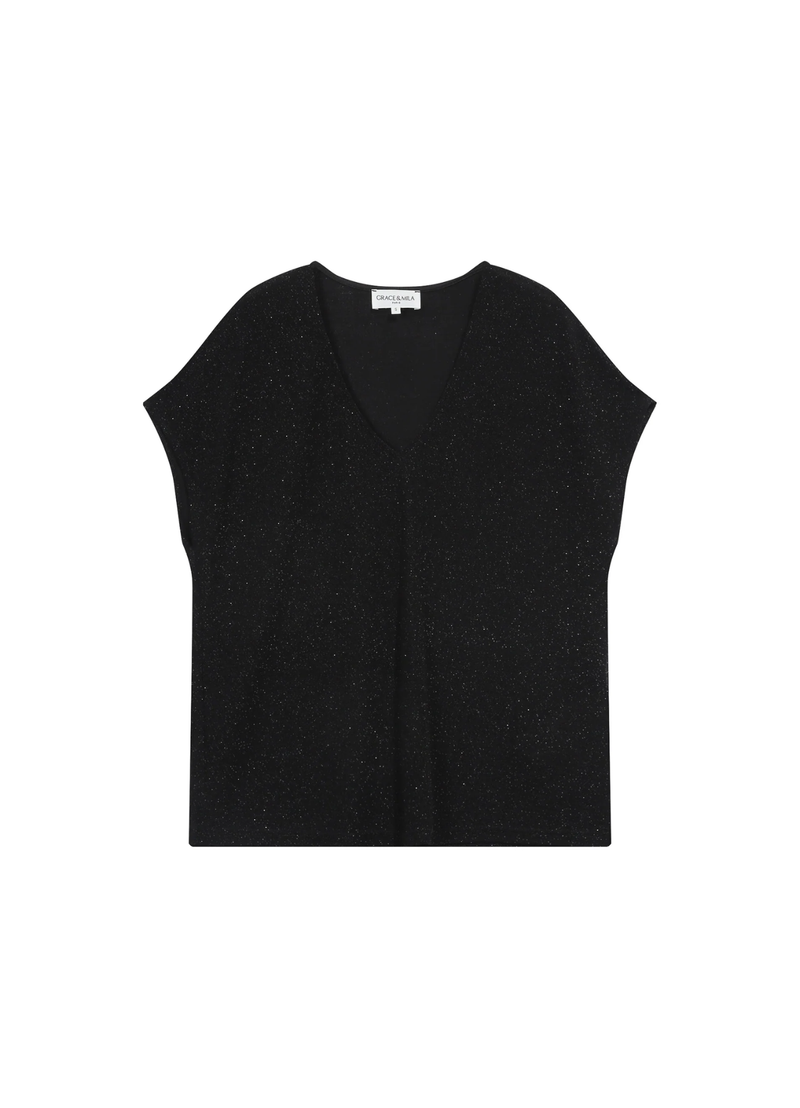 TEESHIRT FLUIDO EN LUREX TANGO NOIR