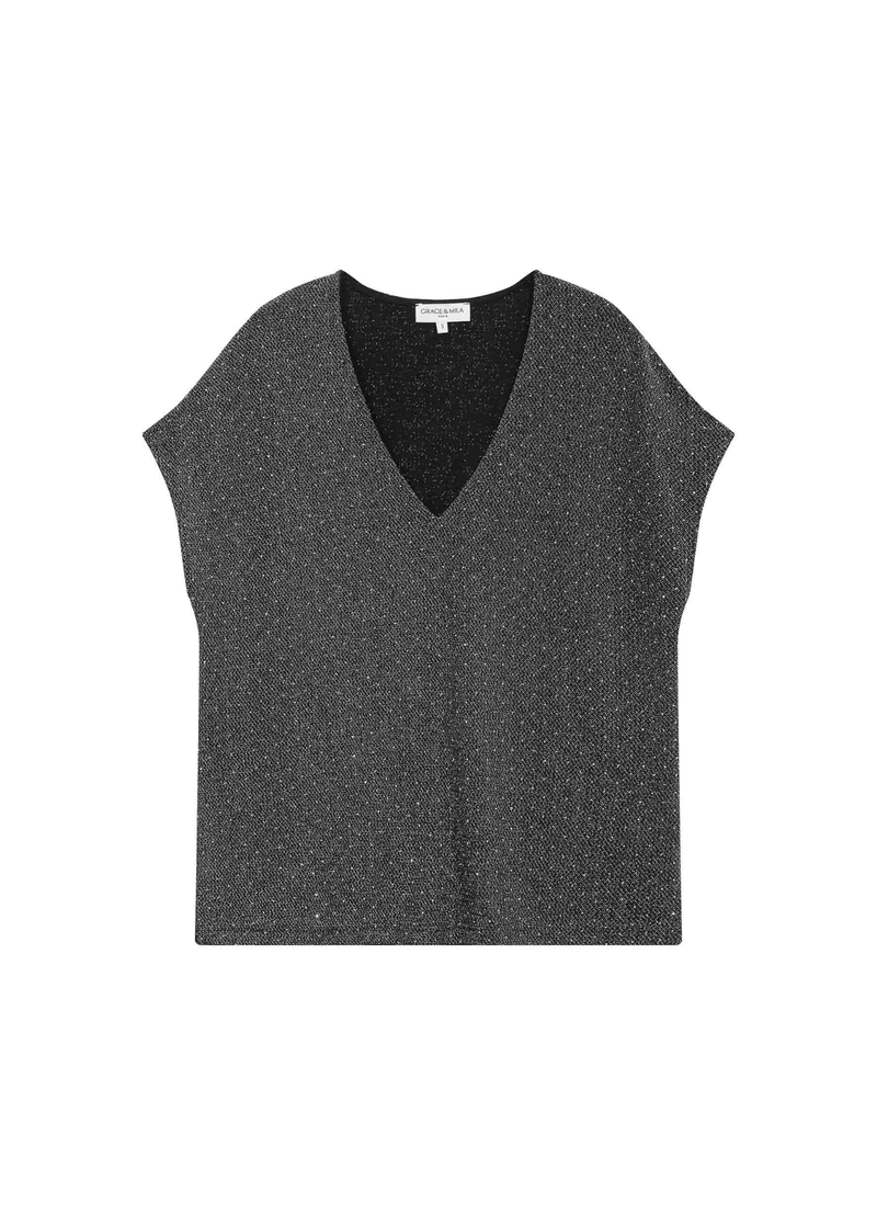TEESHIRT FLUIDO EN LUREX TANGO ARGENT
