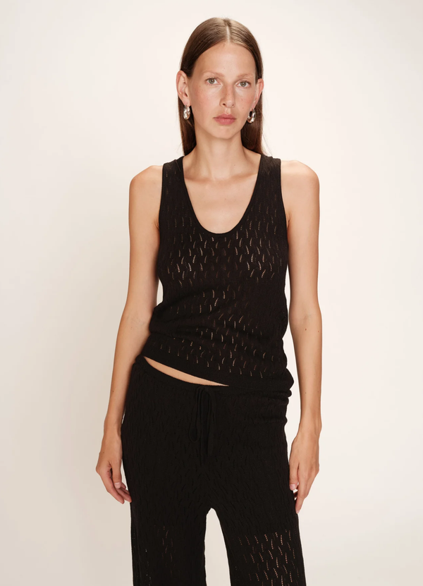 TOP NEGRO TEJIDO RARELY