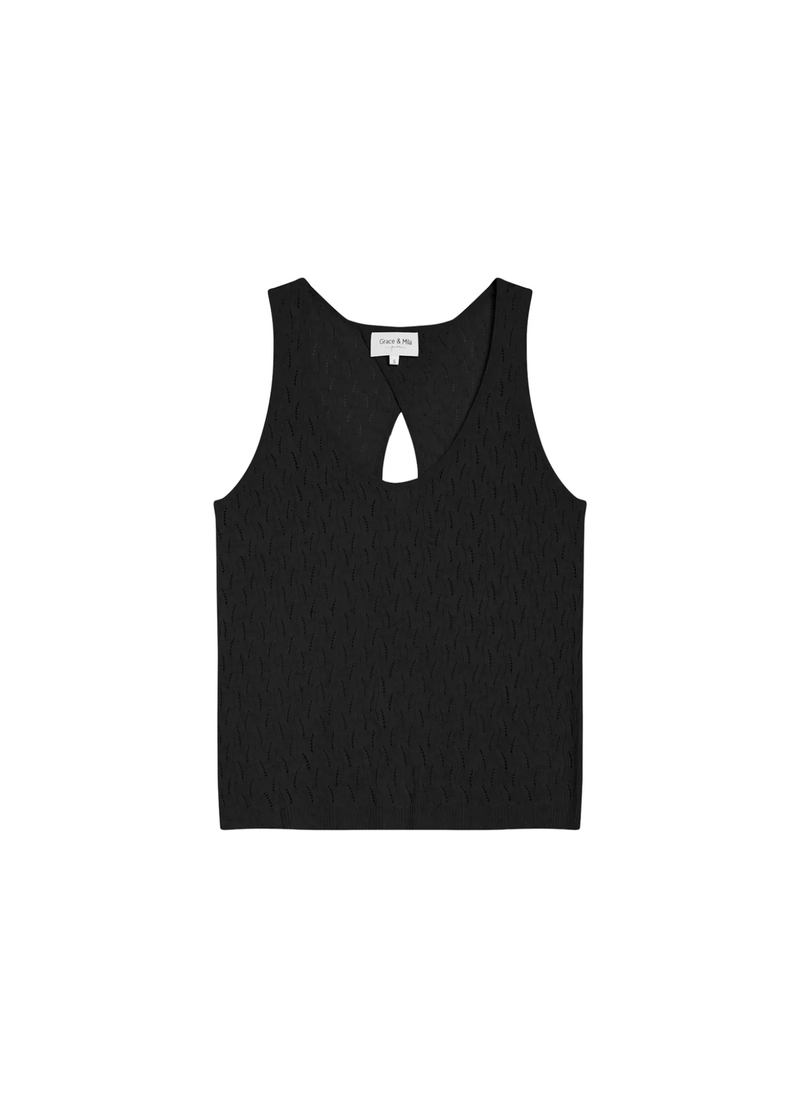 TOP NEGRO TEJIDO RARELY