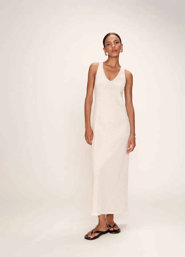 VESTIDO LARGO ENCAJE REVEUSE ECRU