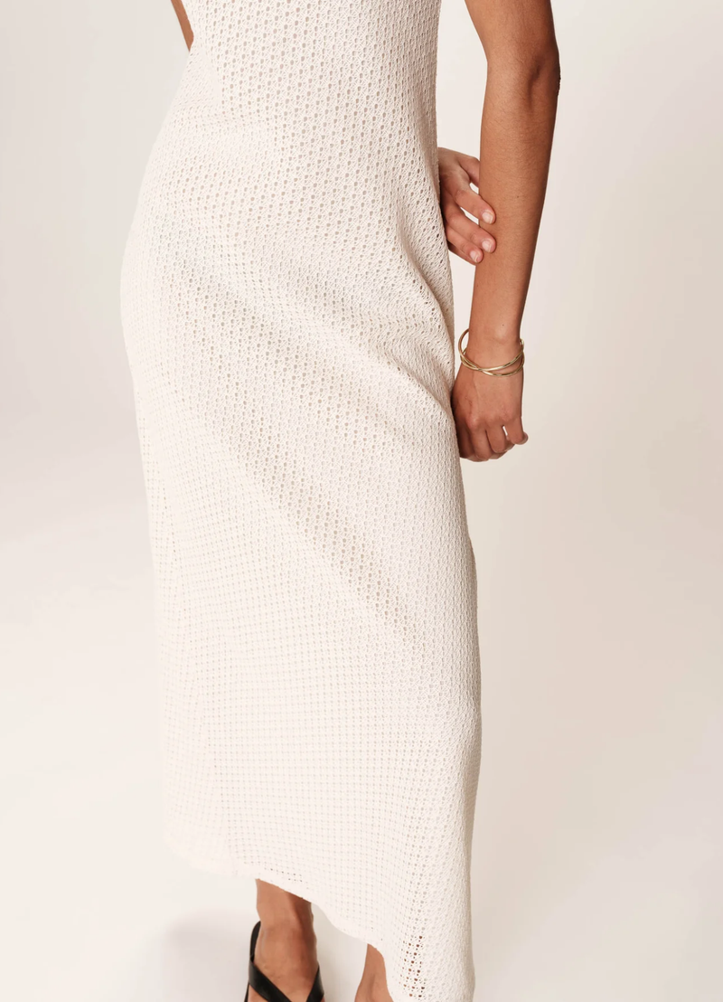 VESTIDO LARGO ENCAJE REVEUSE ECRU