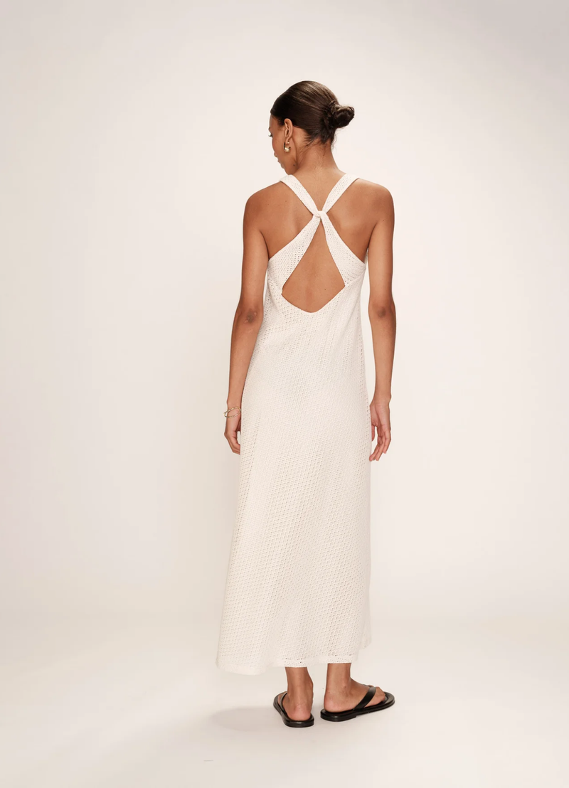 VESTIDO LARGO ENCAJE REVEUSE ECRU