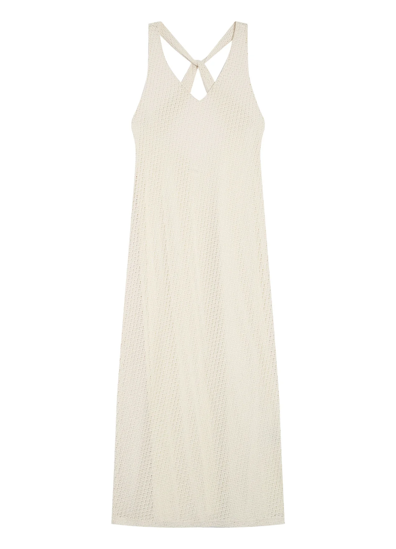 VESTIDO LARGO ENCAJE REVEUSE ECRU