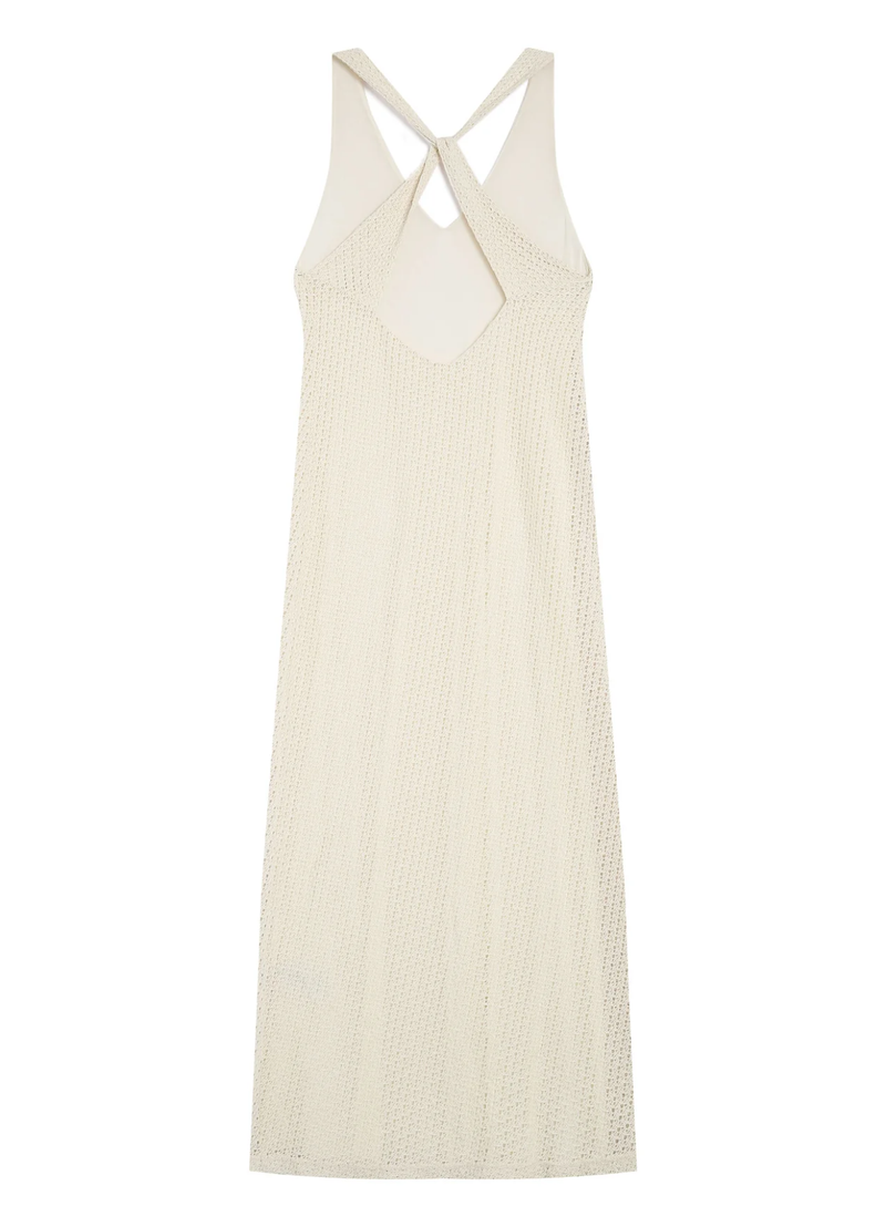 VESTIDO LARGO ENCAJE REVEUSE ECRU