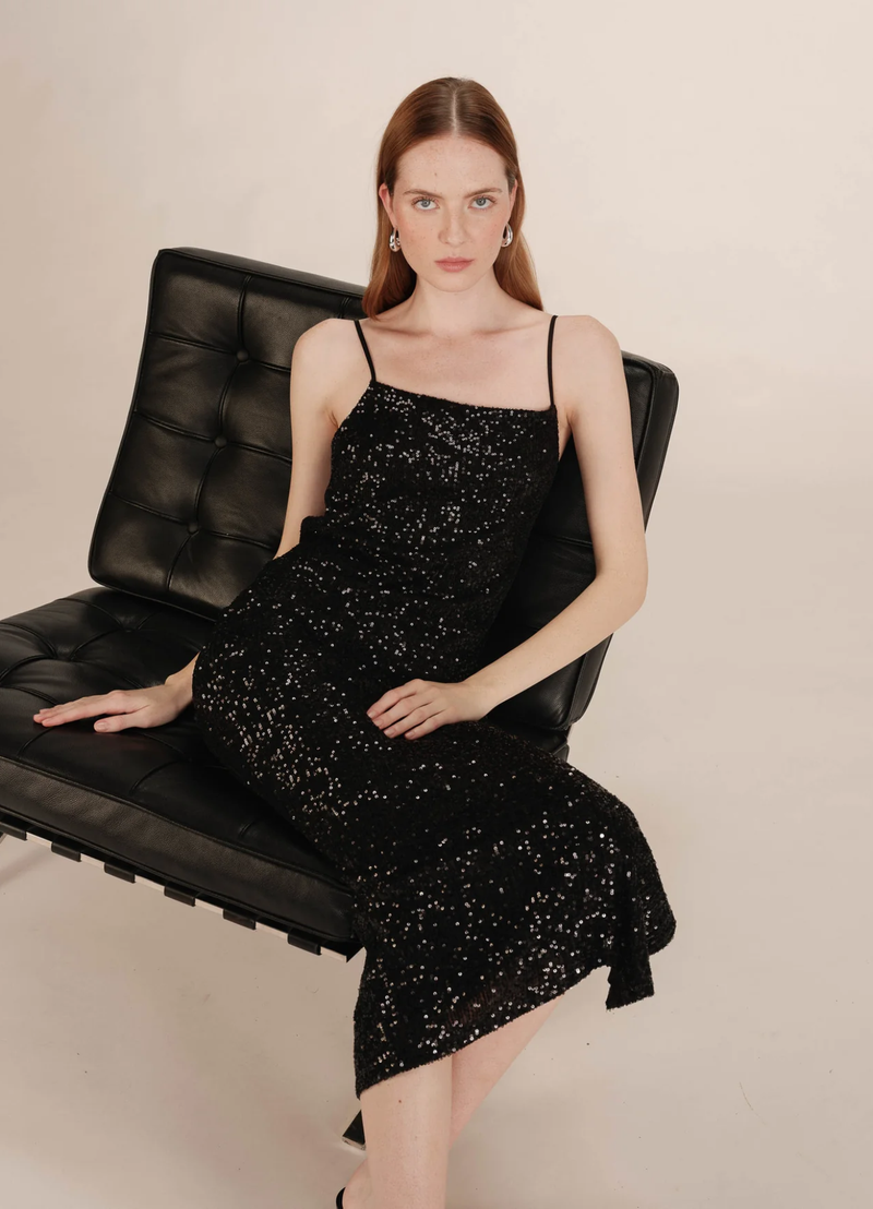 Vestido largo de lentejuelas NOIR Tori