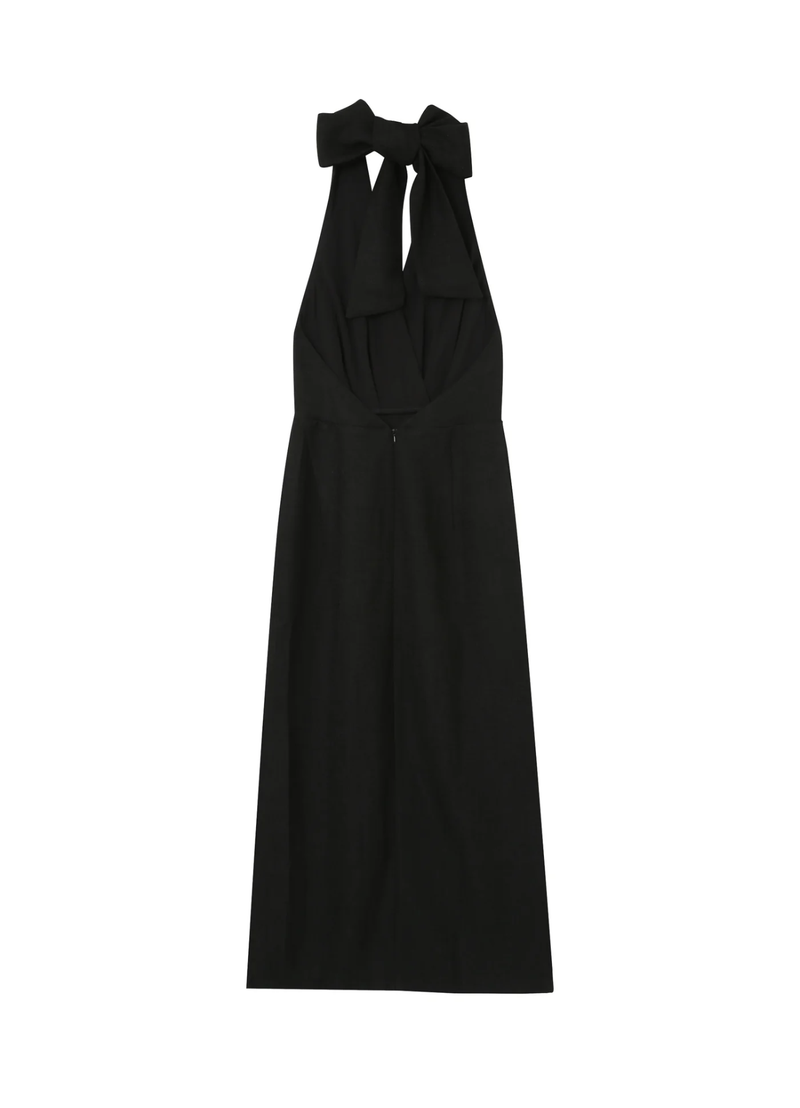 VESTIDO SIN ESPALDA MIDI NOIR PERLA