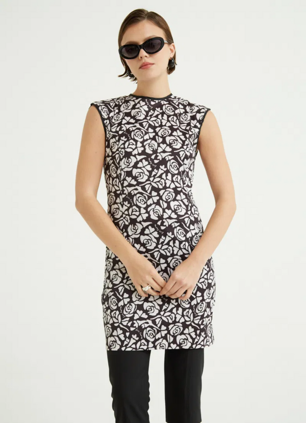 VESTIDO SIREN STONE ROSES NEGRO