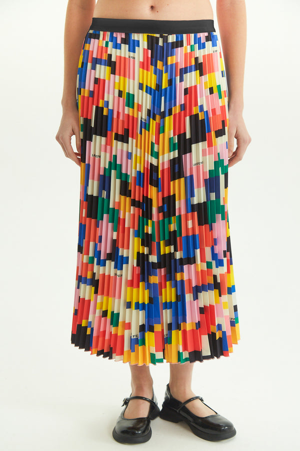 FALDA MIDI GEOMETRIC ESTAMPADA   ISSEY