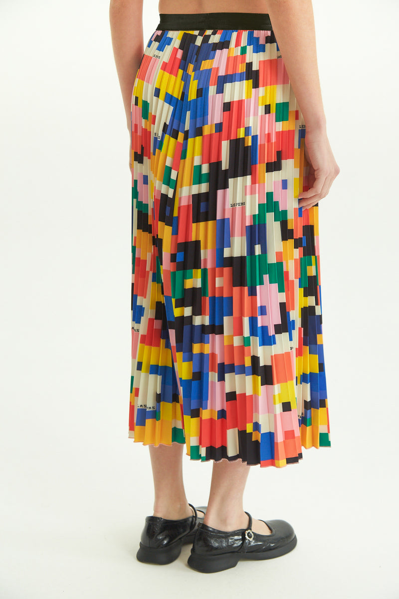 FALDA MIDI GEOMETRIC ESTAMPADA   ISSEY