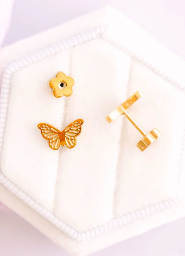 PENDIENTES HIPOALERGENICO CON BAÑO DE ORO CLASSIC BUTTERFLIES